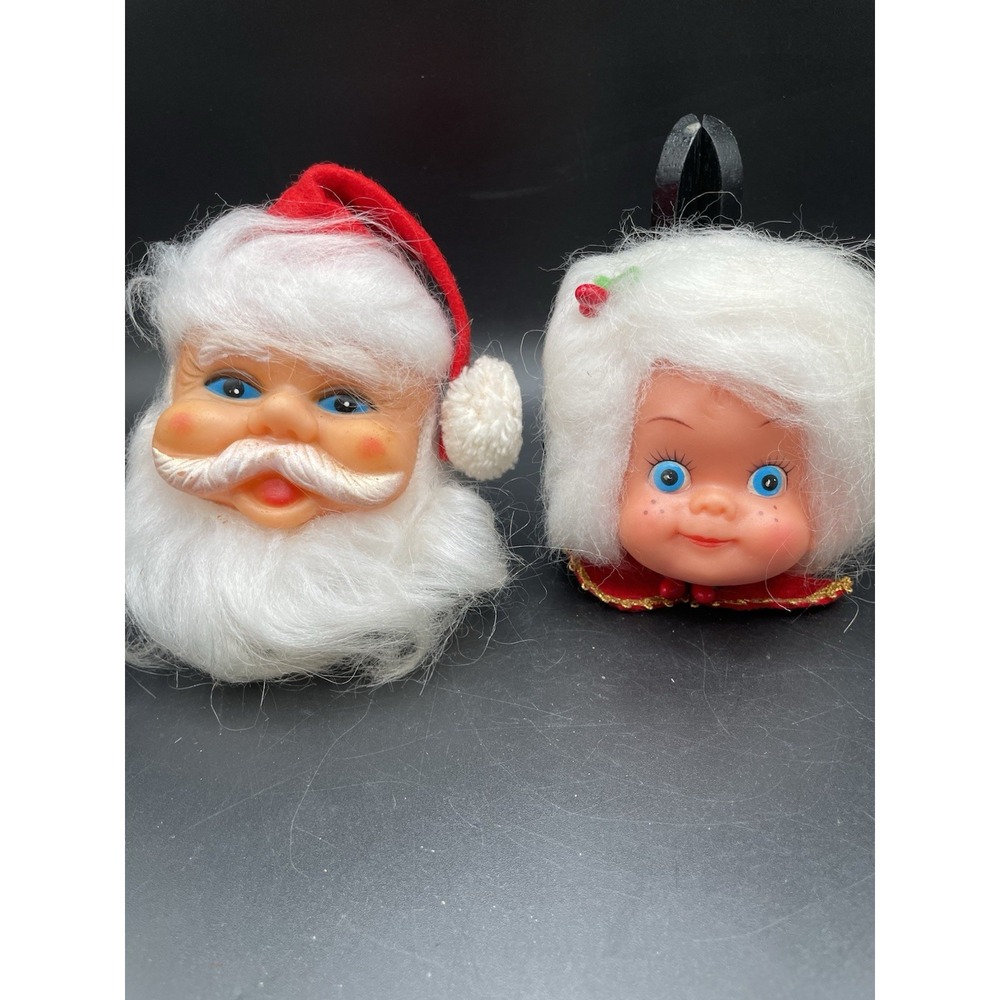 Vtg Mr And Mrs Claus Christmas Magnets‎ Handmade